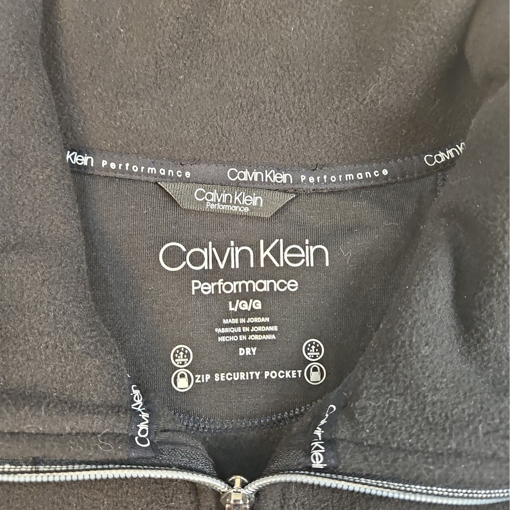Calvin Klein Performance Fleece Vest Womens Large Sleeveless High Collar Black - Picture 4 of 10